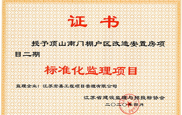 標(biāo)準(zhǔn)化監(jiān)理項目